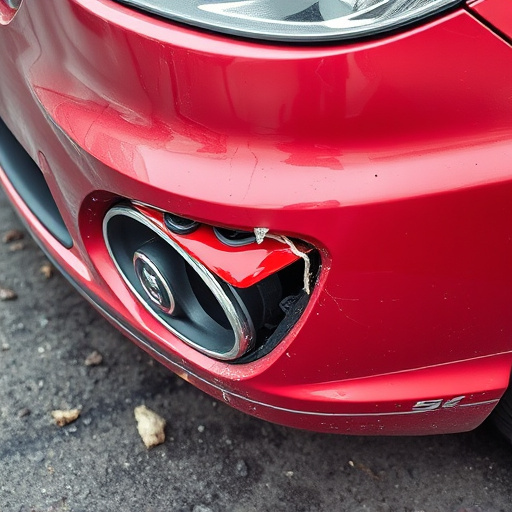 damaged car bumper