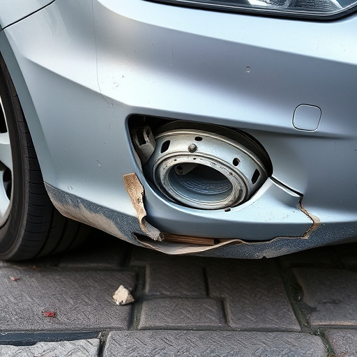 damaged car bumper