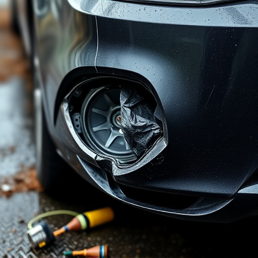 damaged car bumper