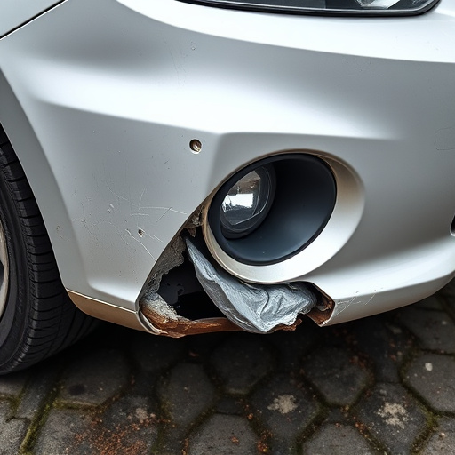 damaged car bumper