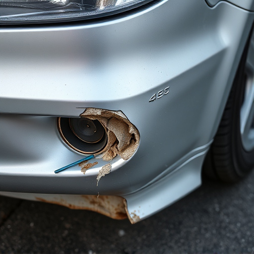 damaged car bumper