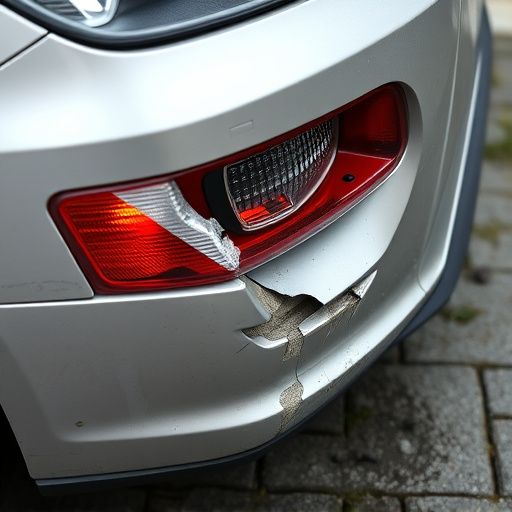 damaged car bumper