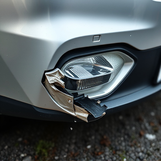 damaged car bumper