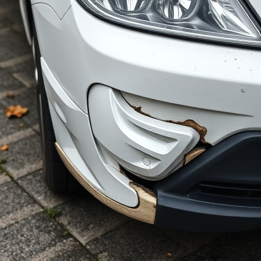 damaged car bumper