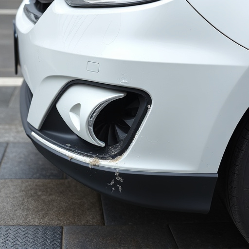 damaged car bumper