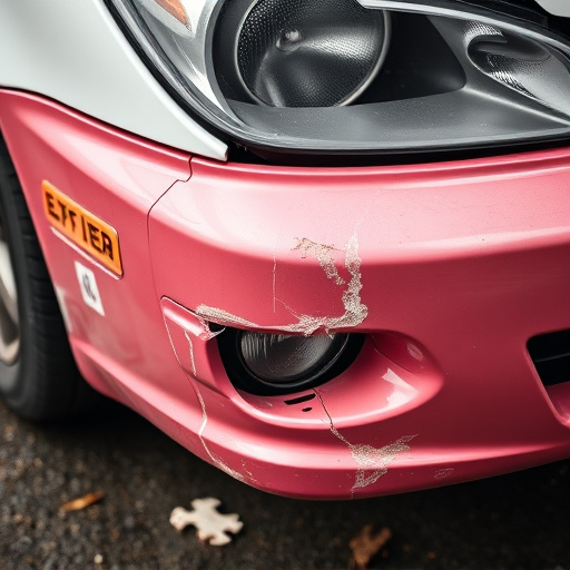 damaged car bumper