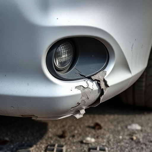 damaged car bumper