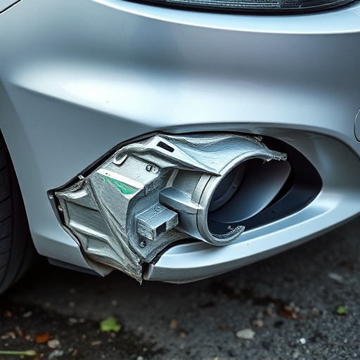 damaged car bumper