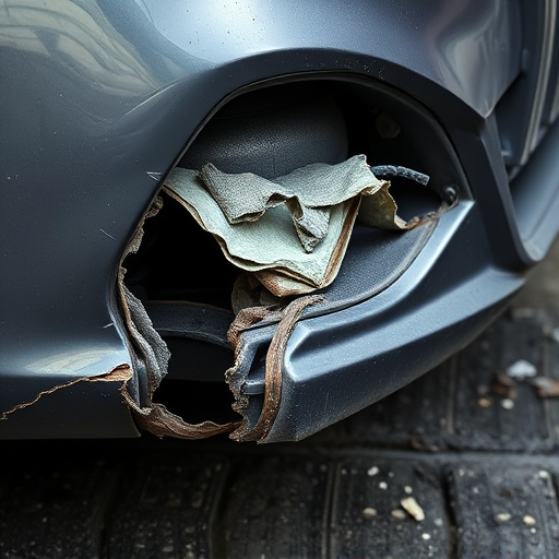 damaged car bumper