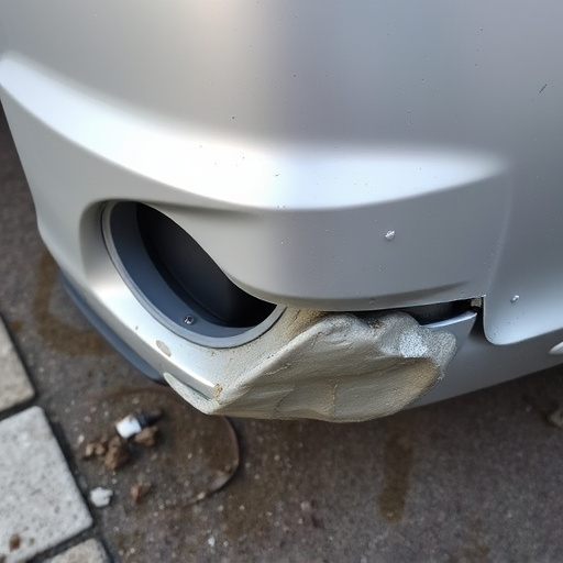 damaged car bumper