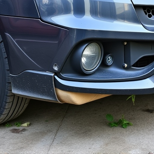 damaged car bumper