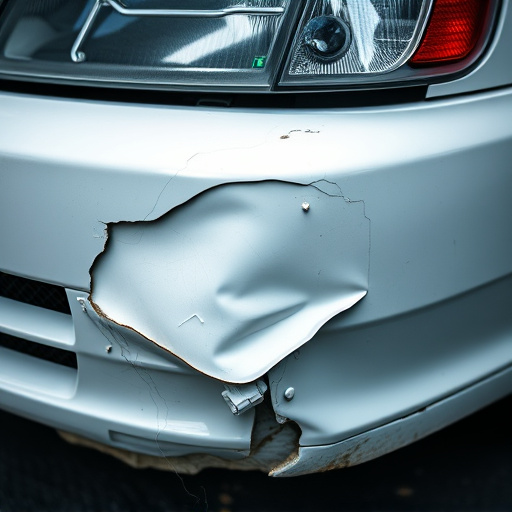 damaged car bumper