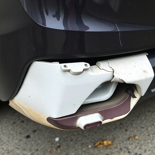 damaged car bumper
