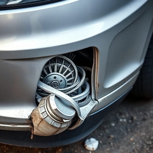 damaged car bumper