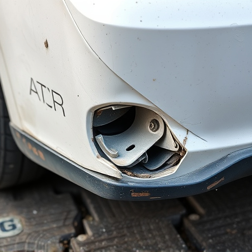 damaged car bumper