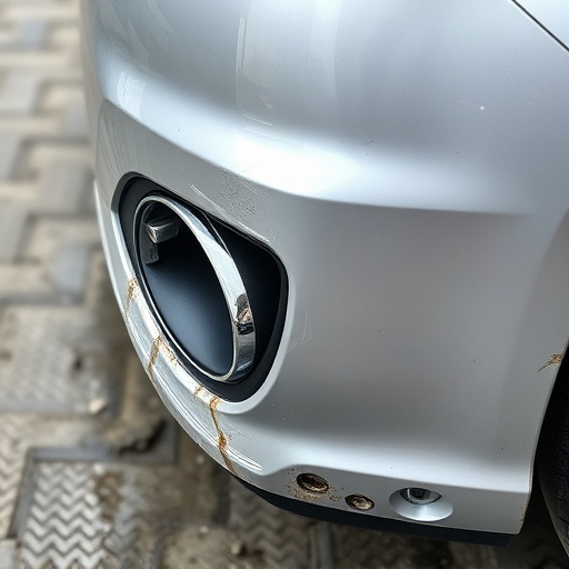 damaged car bumper