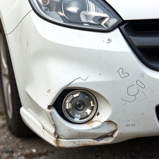 damaged car bumper