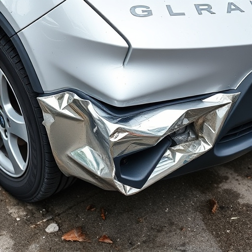 damaged car bumper