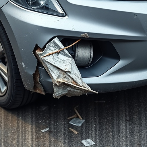 damaged car bumper