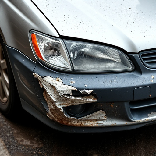 damaged car bumper