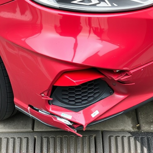 damaged car bumper