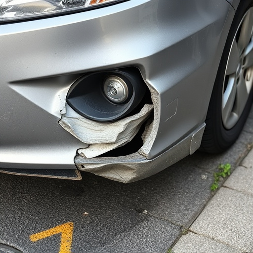 damaged car bumper