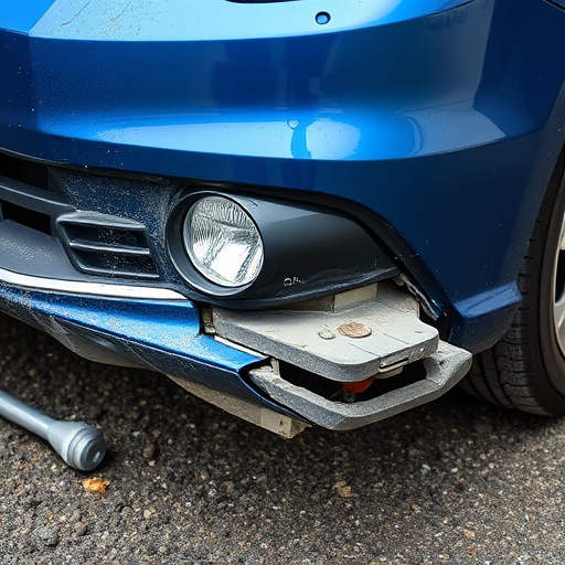 damaged car bumper