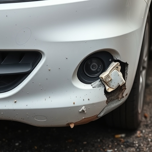 damaged car bumper