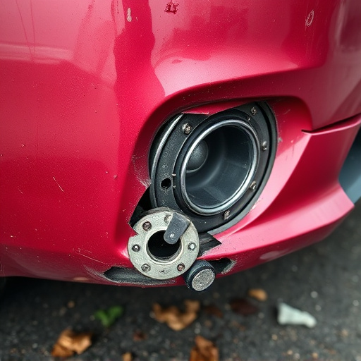 damaged car bumper