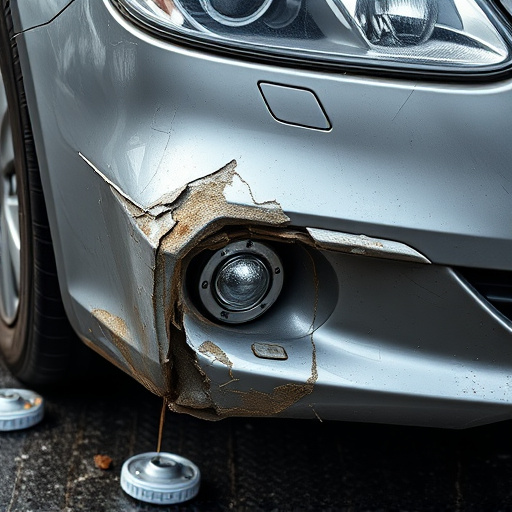 damaged car bumper