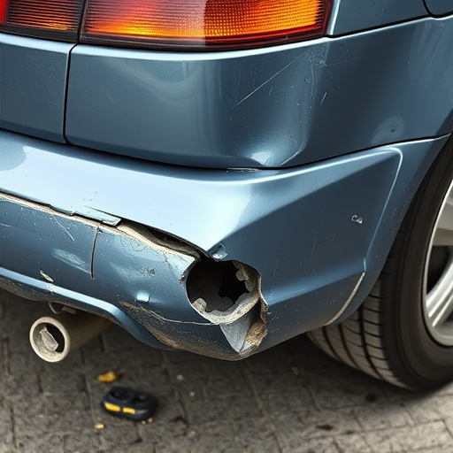 damaged car bumper