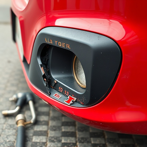 damaged car bumper