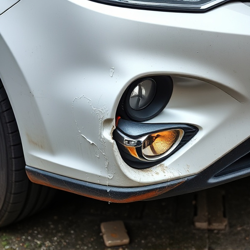 damaged car bumper