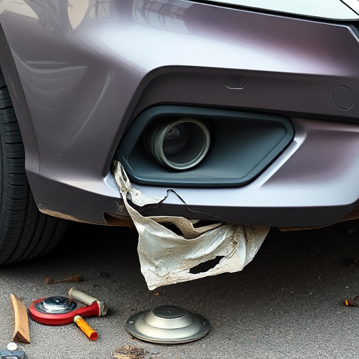 damaged car bumper