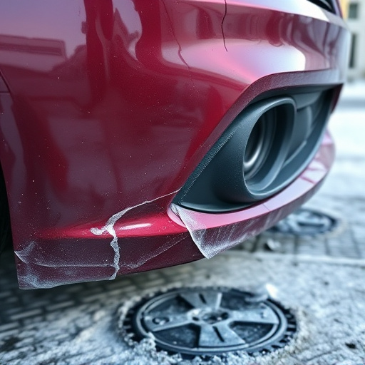 damaged car bumper