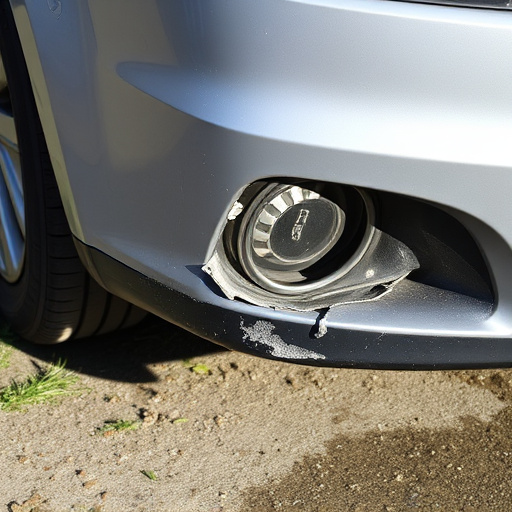 damaged car bumper