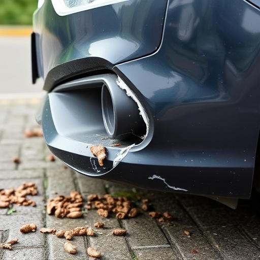damaged car bumper