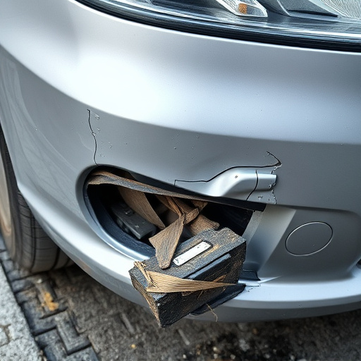 damaged car bumper