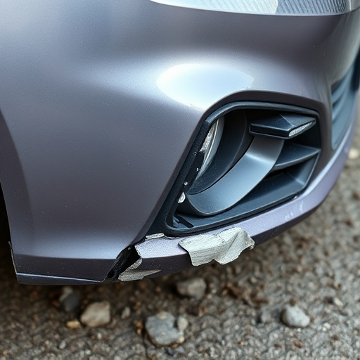 damaged car bumper