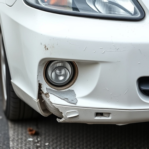 damaged car bumper