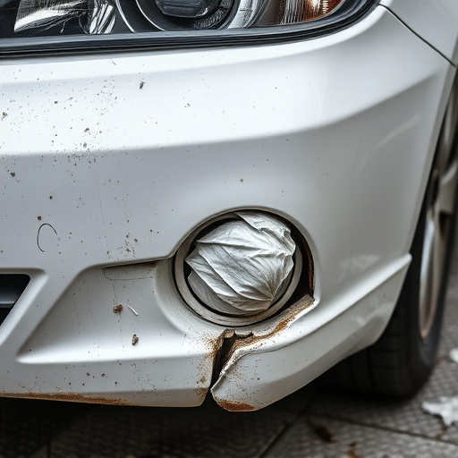 damaged car bumper