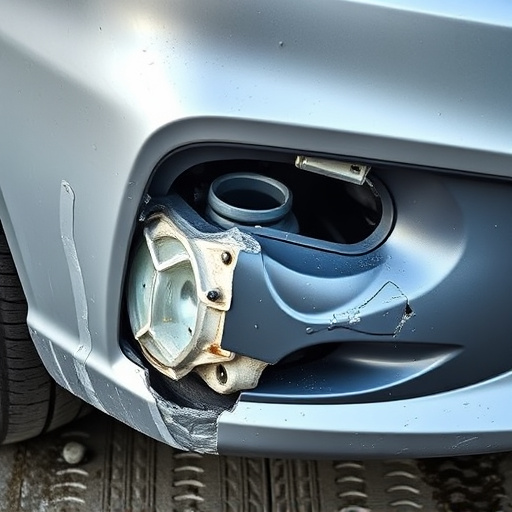 damaged car bumper
