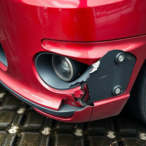 damaged car bumper