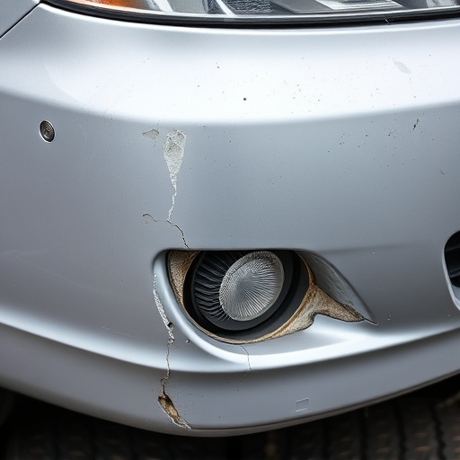 damaged car bumper