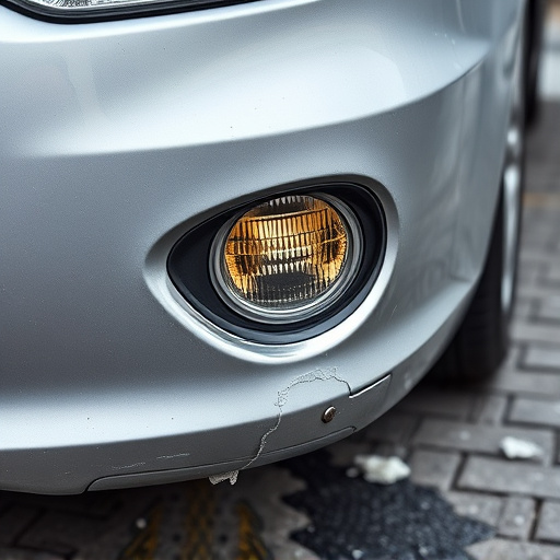 damaged car bumper
