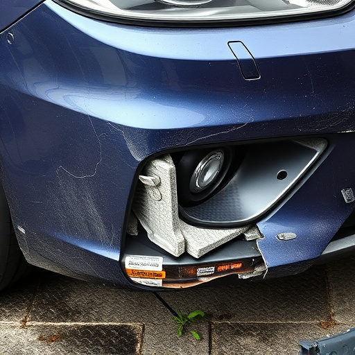 damaged car bumper