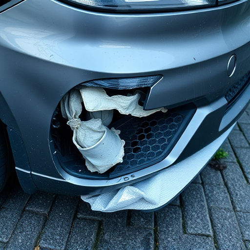 damaged car bumper