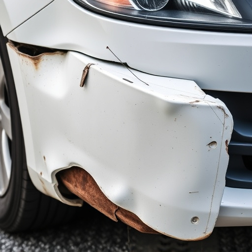 damaged car bumper