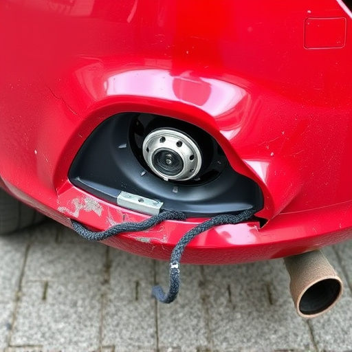 damaged car bumper