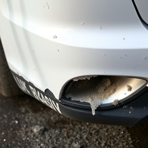 damaged car bumper
